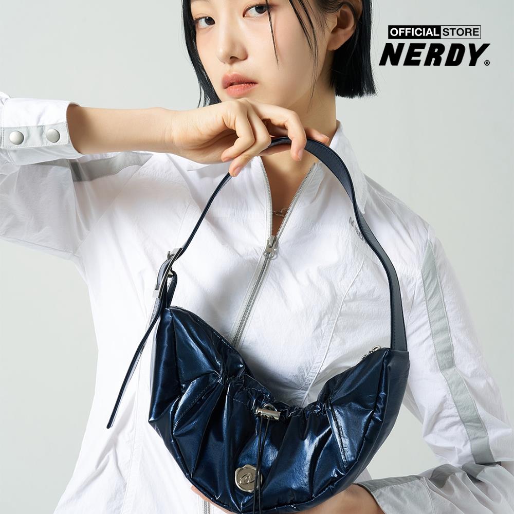 NERDY - Túi đeo vai nữ hình bán nguyệt Stamp Shirring Hobo