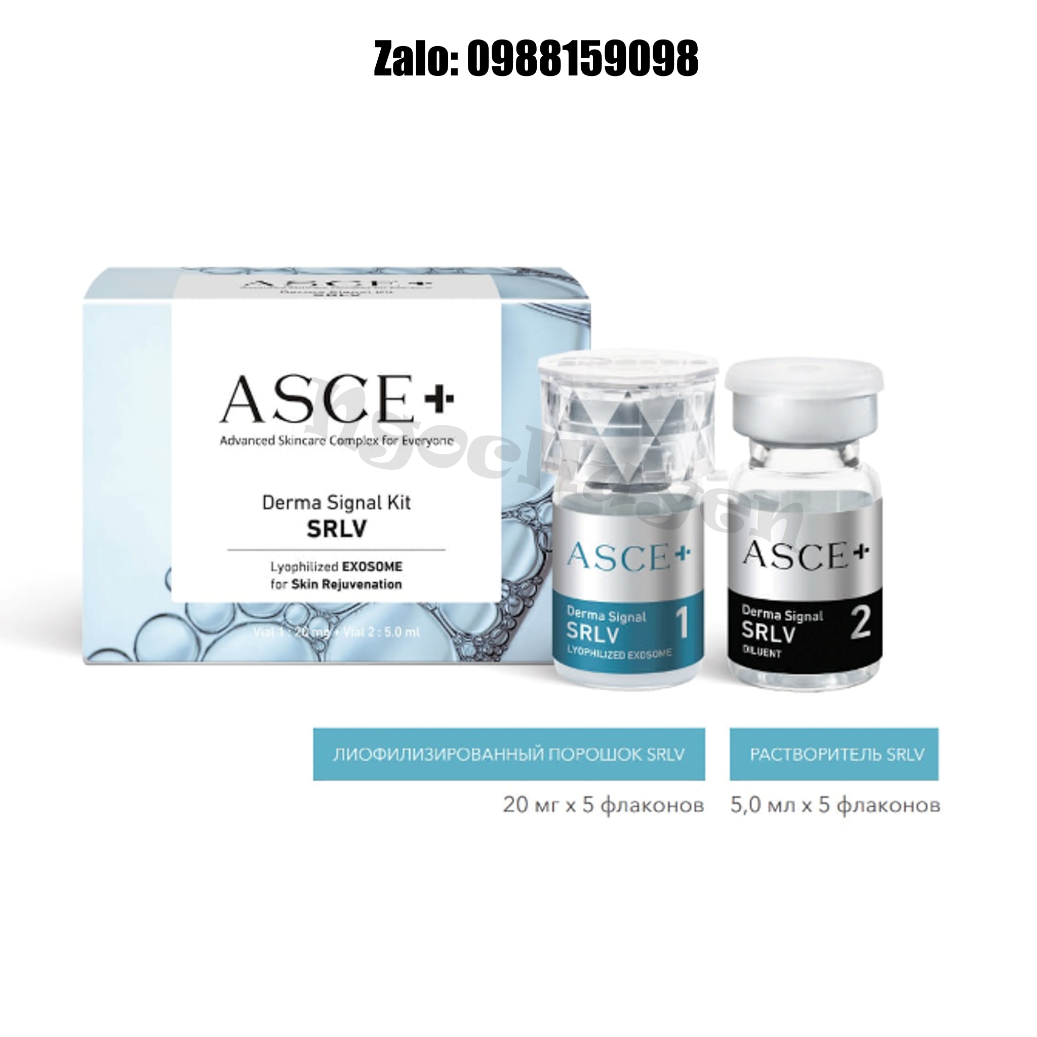 Tinh chất căng bóng da tiêm meso (EXOSOME) ASCE plus Cho Trẻ Hoá Da - 1 cặp