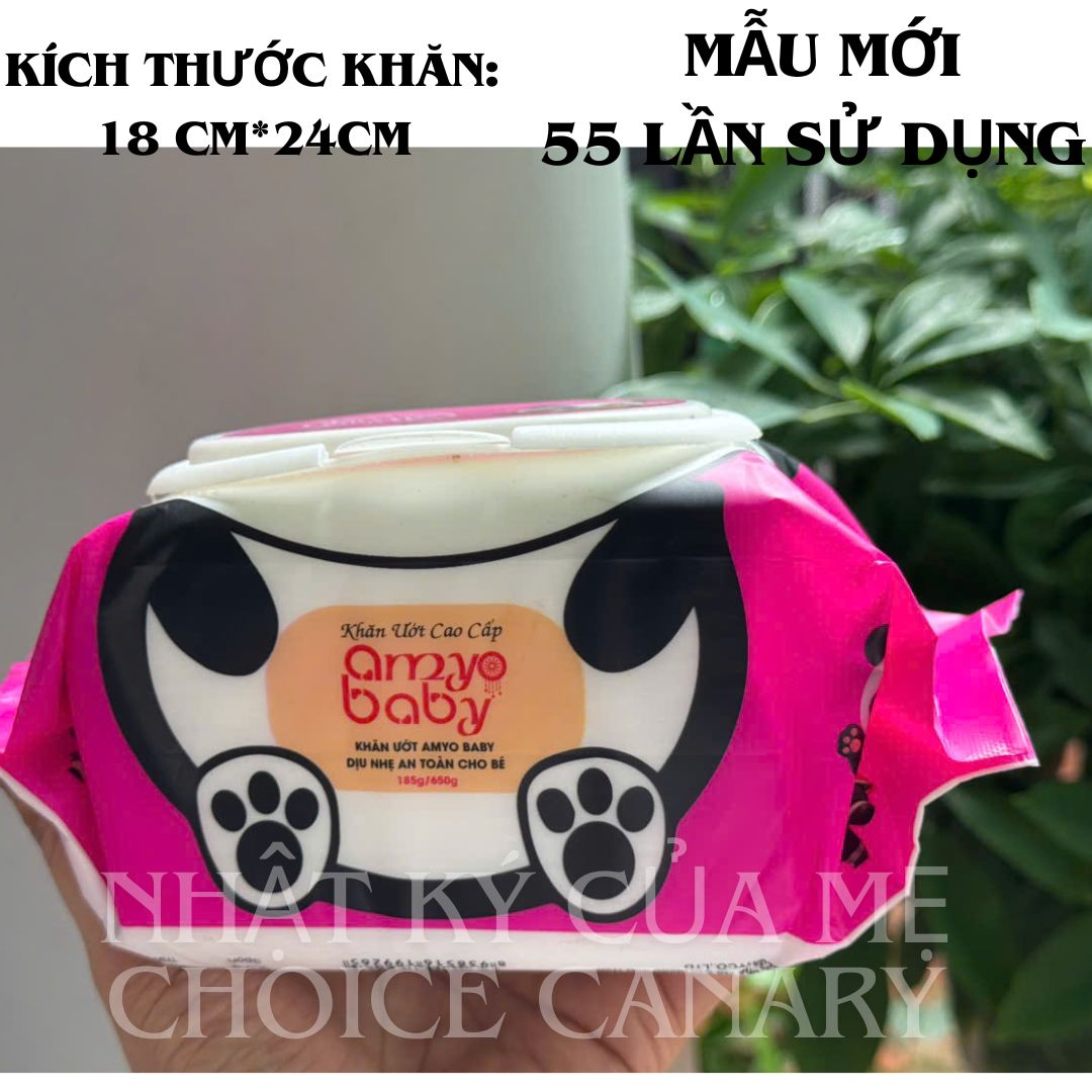 THÙNG 10 Gói Khăn ướt AMY/AMYO BABY 185G/650G( 10 GÓI 7KG) Không mùi Vải bi mềm mịn Thấm hút tốt Không Cồn Dùng được cho bé.
