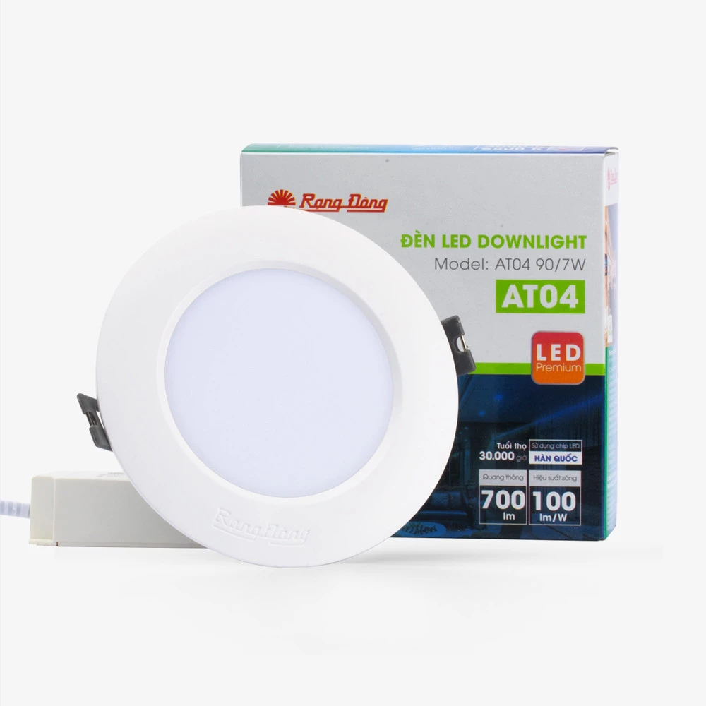 Đèn LED Downlight Âm Trần Rạng Đông AT04 phi90 7w/9w