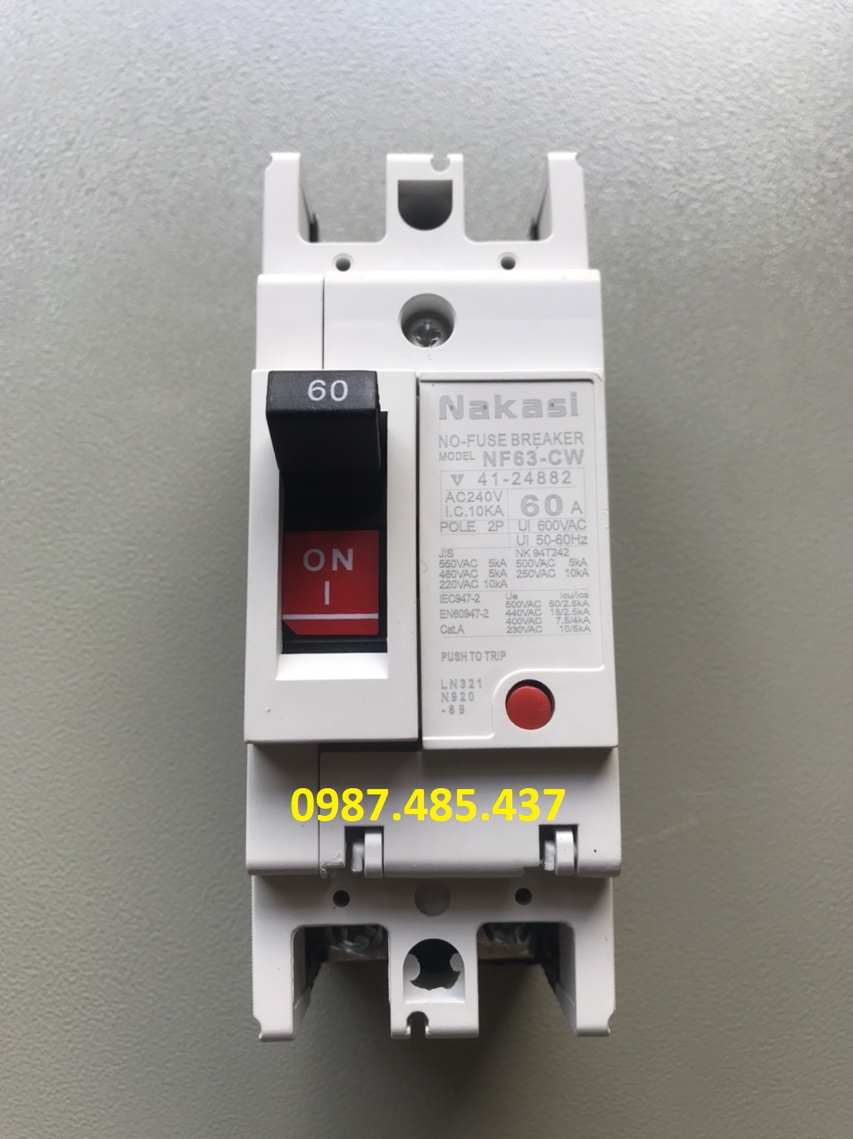 Aptomat khối 1 pha MCCB 2P 100A 60A NAKASI