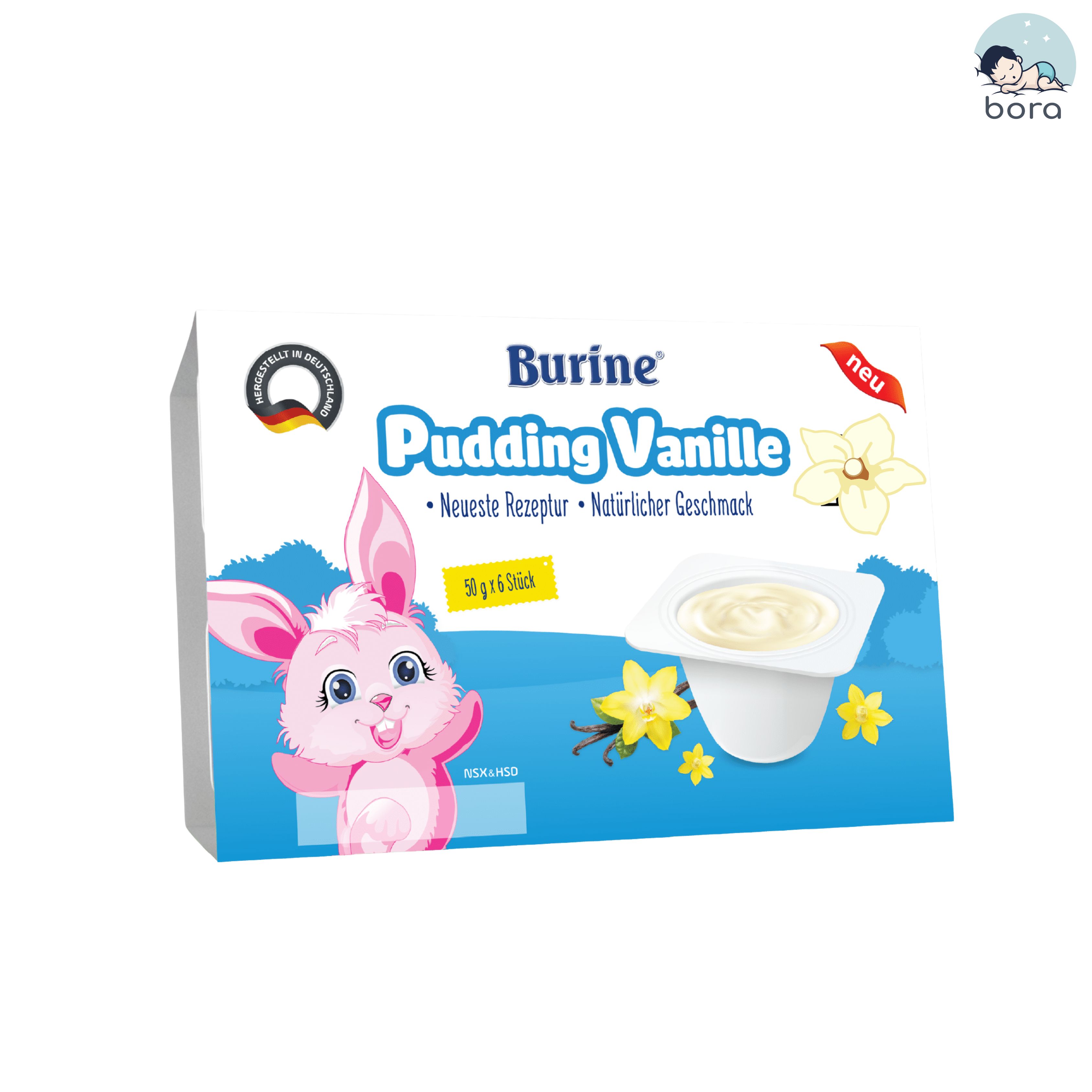 Pudding ăn dặm cho bé từ 6 tháng Burine giàu dinh dưỡng