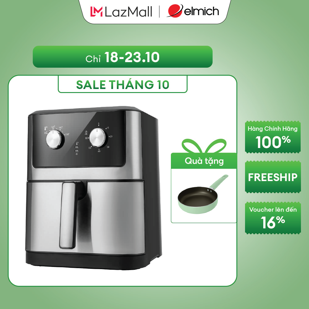 (Chỉ 25-29.10)Nồi chiên không dầu Elmich AFE-3951OL dung tích 8.3L