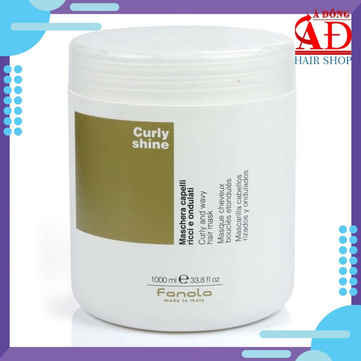 Dầu Hấp Ủ Fanola Curly Shine (Curly & Wavy Hair Mask) Dành Cho Tóc Uốn Quăn Và Dợn Sóng Italy 1000Ml