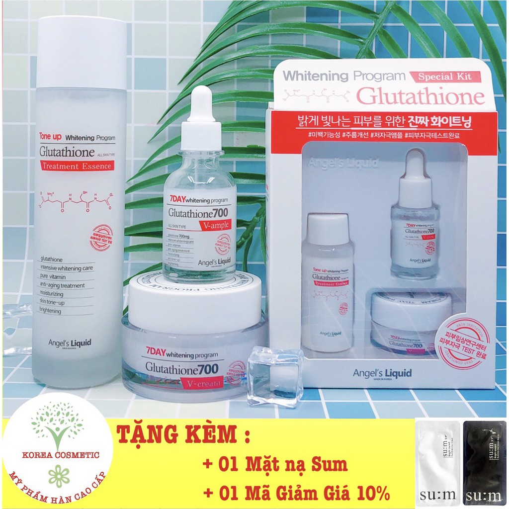 Huyết Thanh Trắng Da // Combo Toner - Serum - Kem Dưỡng 7 Day Whitening Program Glutathione 700 V - Ample Chất Lượng Đảm Bảo An Toàn Đến Sức Khỏe Người Sử Dụng Cam Kết Hàng Đúng Mô Tả