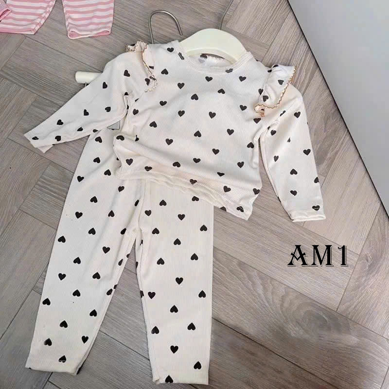 (8-18kg) Bộ quần áo dài tay cho bé - đồ bộ tăm gân viền bèo cánh tiên cho bé TB459