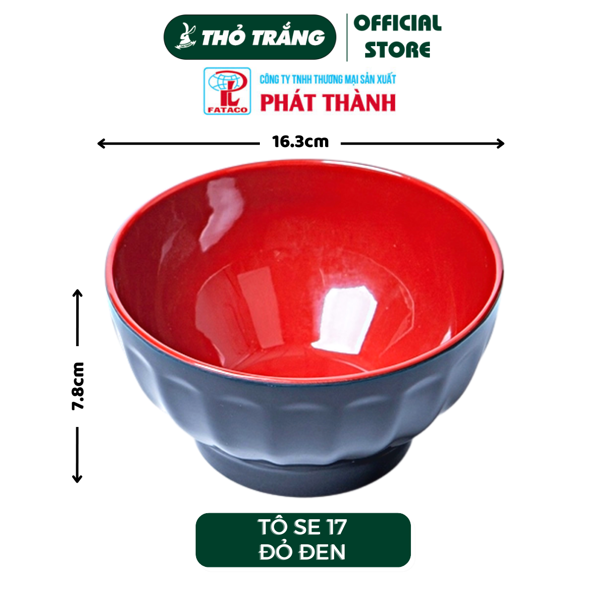 Tô Đỏ Đen nhựa Melamine cao cấp Fataco Việt Nam nhiều size