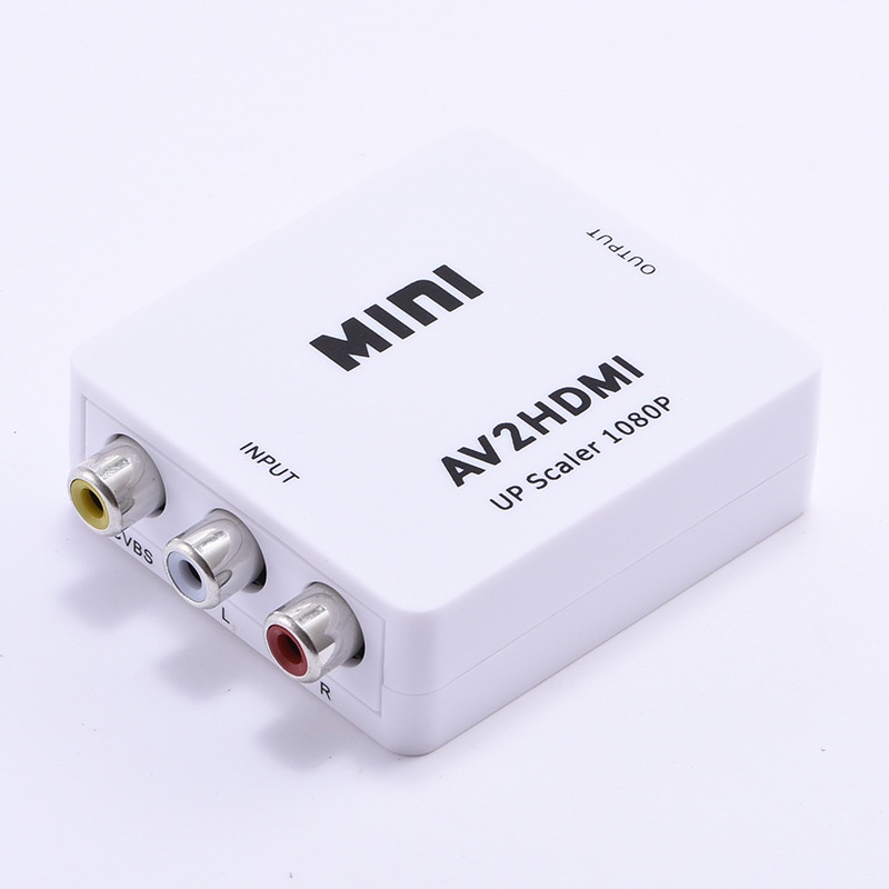 Hộp màu trắng AV to VGA AV to VGA Converter Video Converter AV2VGA Converter 1080 AV to HDMI Chuyển 