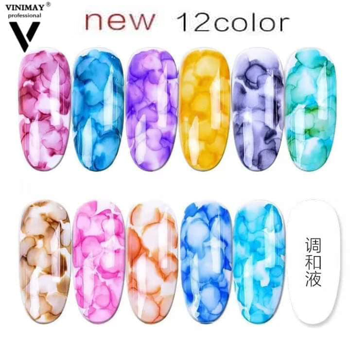 Set Loang Cồn Vinimay 12 Chai Trang Trí Móng Làm Nail Shop Nailart