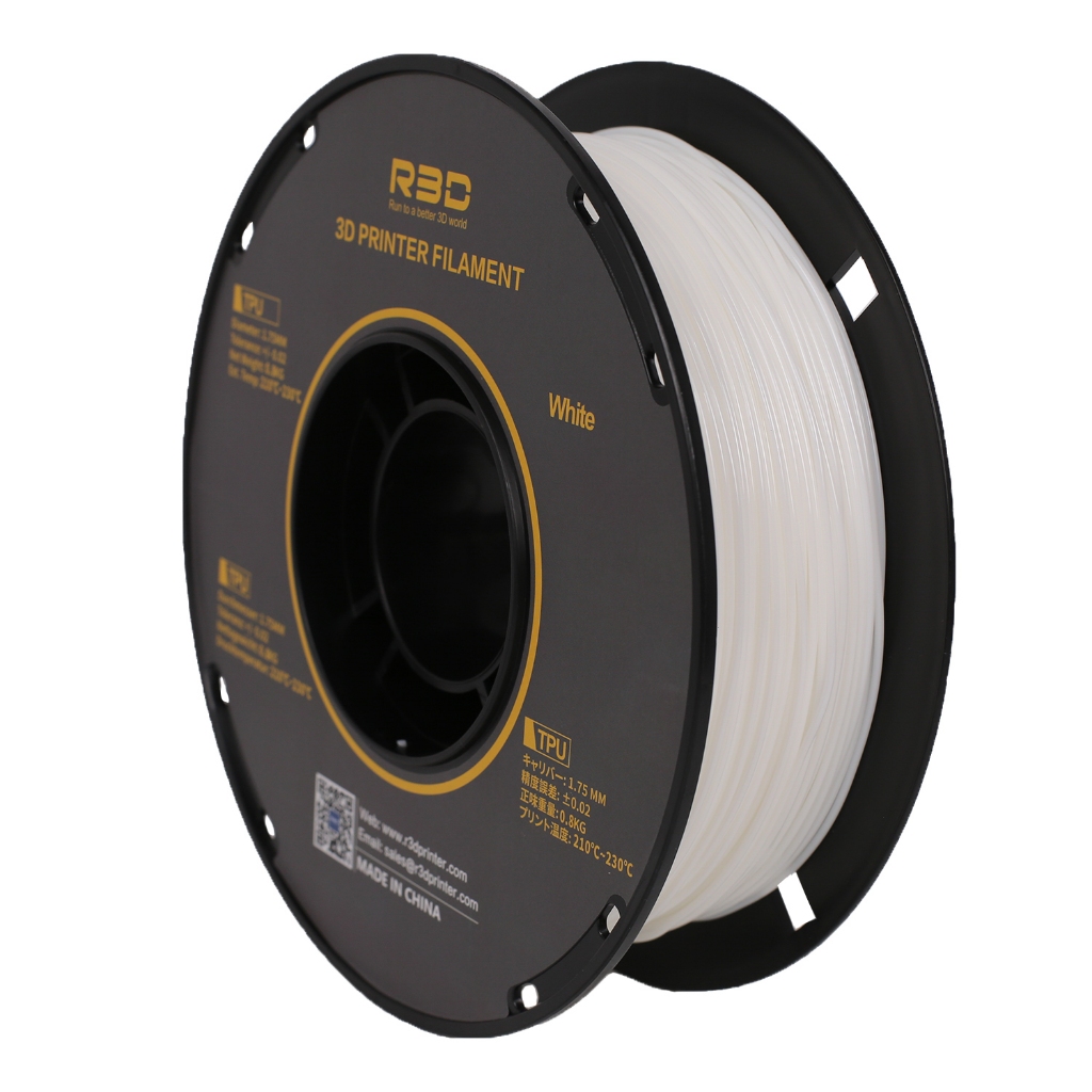 Nhựa sợi TPU in 3D độ bền cao màu Trắng - Nhựa sợi FDM in 3D chính hãng R3D