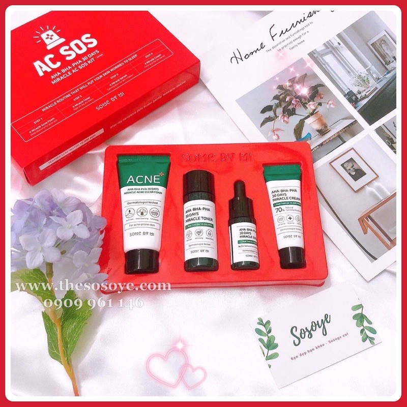[Hcm]Bộ Kit Dưỡng Da Kiềm Dầu Trị Mụn Some By Mi Miracle Ac Sos Aha - Bha - Pha Cam Kết Sản Phẩm Đúng Mô Tả Chất Lượng Đảm Bảo