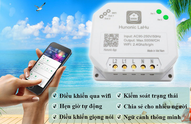 Công tắc thông minh wifi Hunonic Lahu