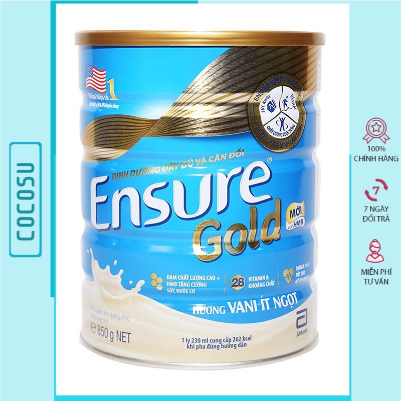 Sữa cho người già Ensure gold vị vani 850G