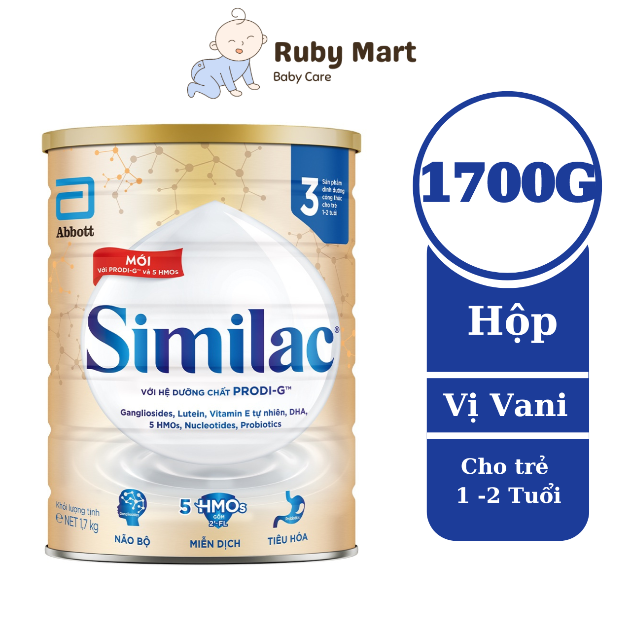 [Date T12/25] Sữa bột Similac 3 1.7kg/lon Dinh Dưỡng 5G