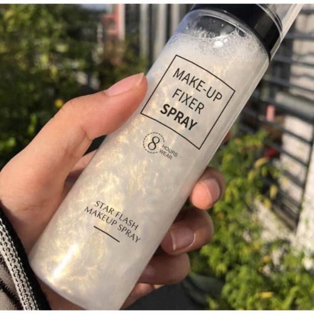 Xịt Khóa Nền Cố Định Lớp Trang Điểm Và Bắt Sáng Make-up Fixed Spray Giúp Da Căng Bóng Không Bị Trôi Phấn Suốt 8 Giờ Bản Dupe Của Mac Fix+ Shimmer-Z2-B4T3