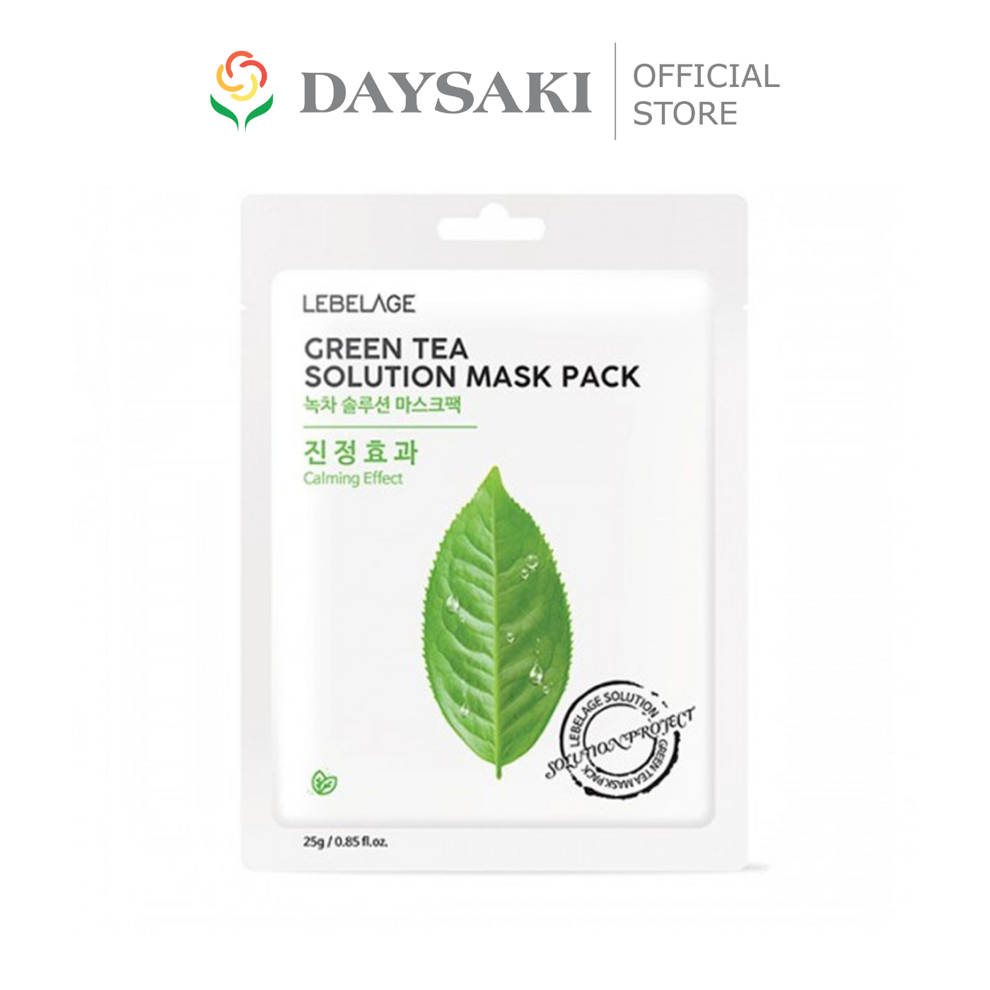 Lebelage Mặt Nạ Green Tea Solution Mask Pack Calming Effect Chiết Xuất Trà Xanh 25G