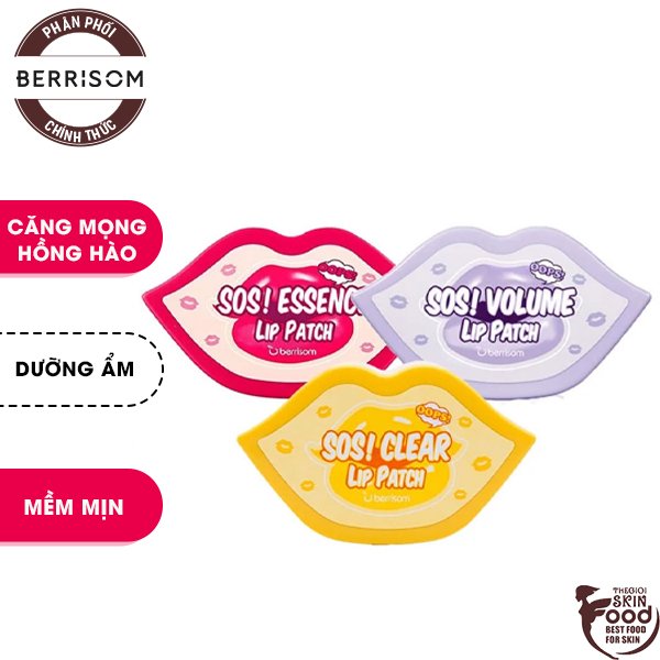 [Hộp 30 Miếng] Mặt Nạ Miếng Dưỡng Môi Mềm Mịn Berrisom Sos Lip Patch 80G