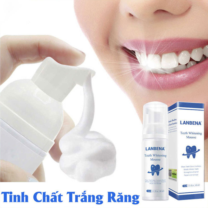 [Hcm]Lanbena Tinh Chất Làm Trắng Răng Khử Mùi Hôi Miệng Kem Đánh Răng Làm Sạch Răng Tẩy Vết Ố Whitening Teeth Toothpaste Mousse 60Ml