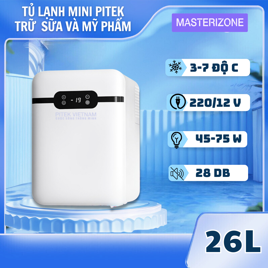 [TỦ ĐÔNG] Tủ đông mini có ngăn đá trữ đông bảo quản sữa mỹ phẩm nước hoa dung tích 26L - Pitek