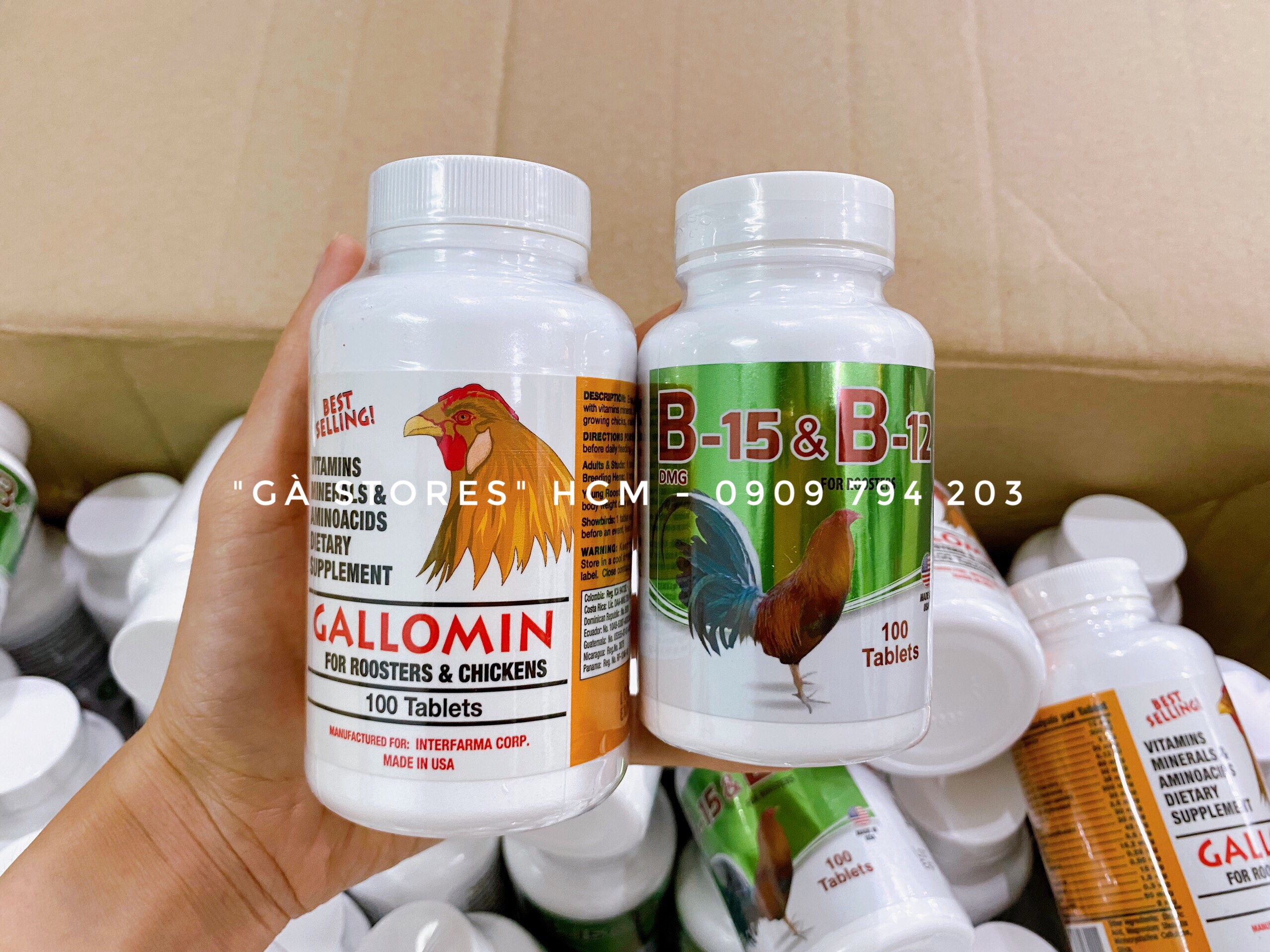 [Combo ] Thuốc nuôi gallomin kết hợp B15&amp;B12