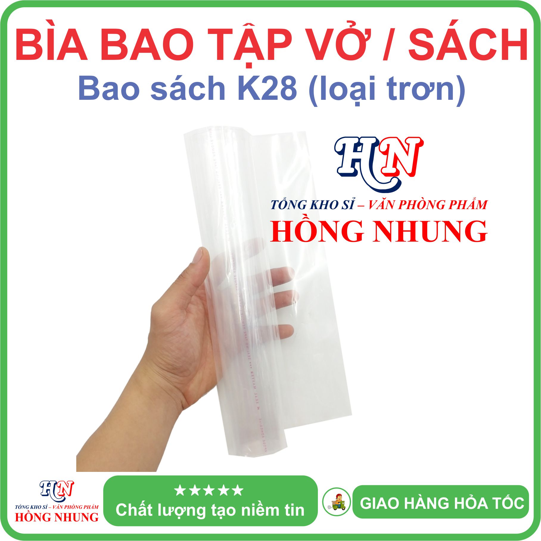 [COMBO] Xấp 50 Bìa bao tập / sách trong suốt - Dày dẻo dai bền đẹp cho học sinh