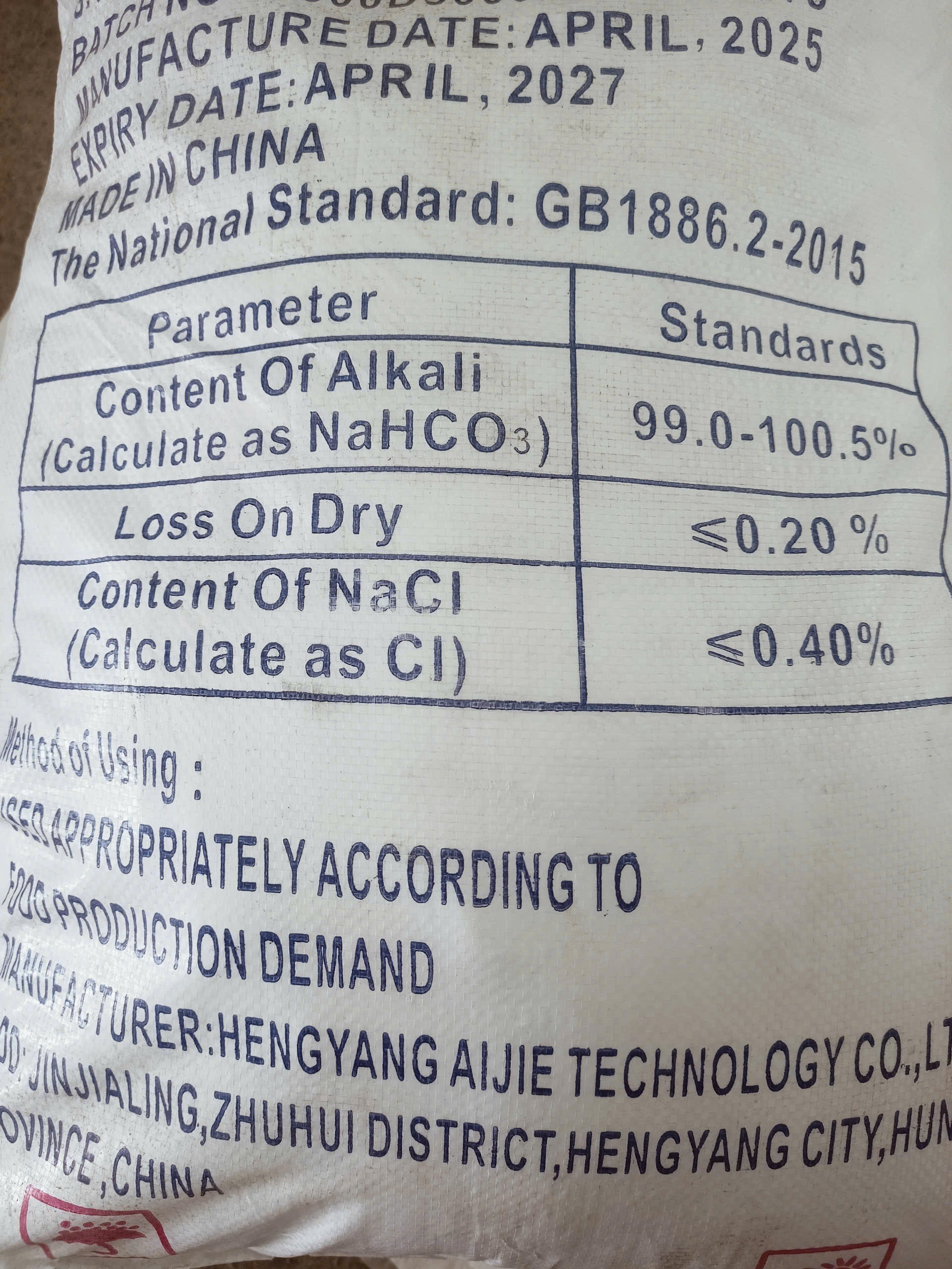 1kg bột banking soda công nghiệp NAHCO3 Sodium bicarbonate 99%min