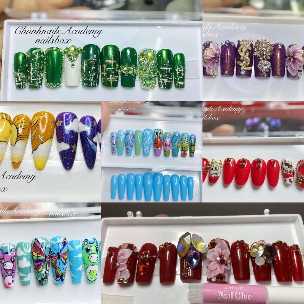 [HCM]Nail Box Móng Úp Thiết kế RIÊNG Tặng Kèm [ Dũa + Keo ]