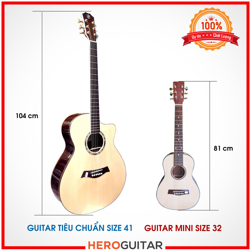 Đàn Guitar Mini - Guitar Size 1/2 (31 inch) nhỏ gọn cho trẻ em và người thích du lịch.