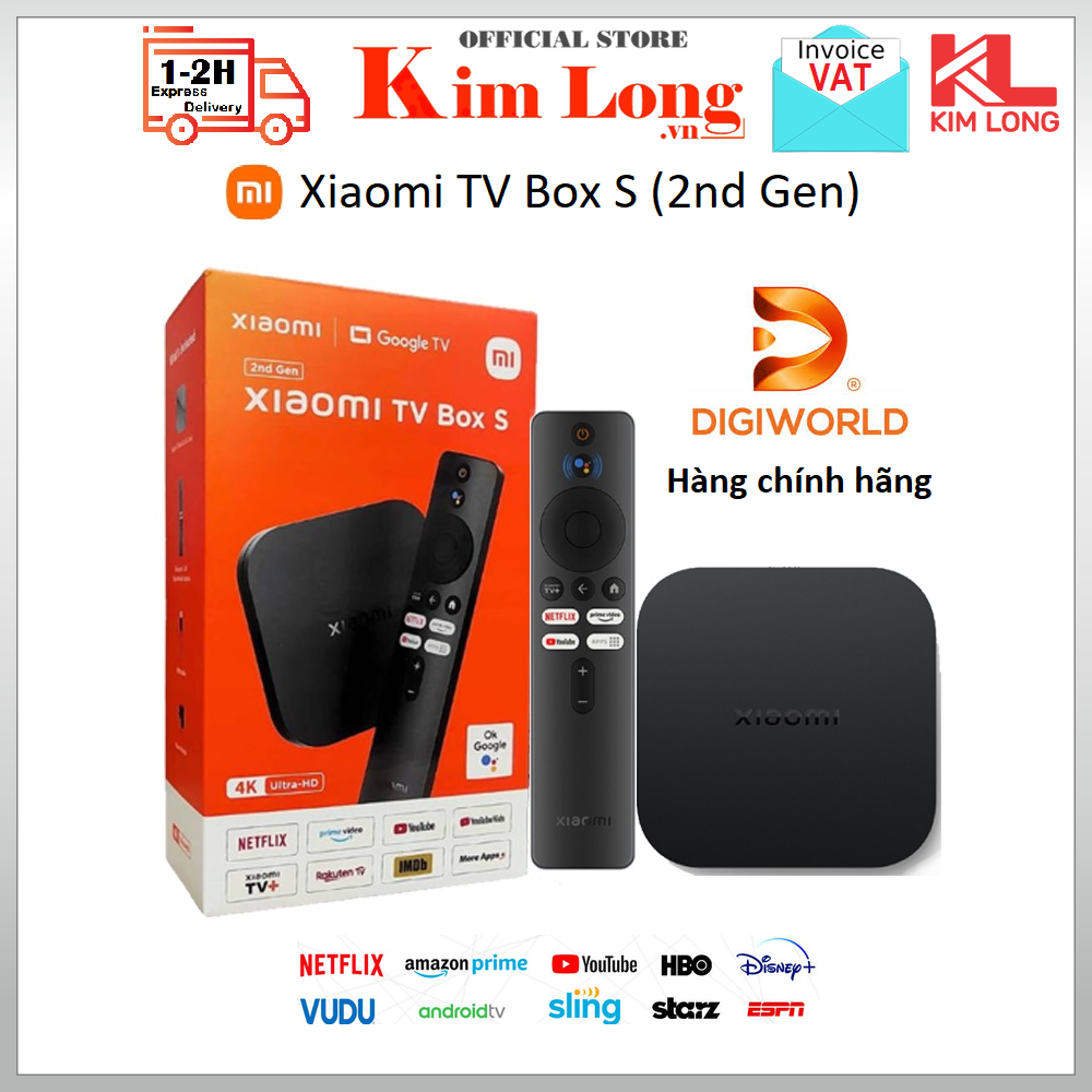 Xiaomi TV Box S Mibox S Gen 2 Độ phân giải UHD 4K(3840×2160p) 60fps Bluetooth 5.2 Hệ điều hành Google TV HDR - Hàng chính hãng