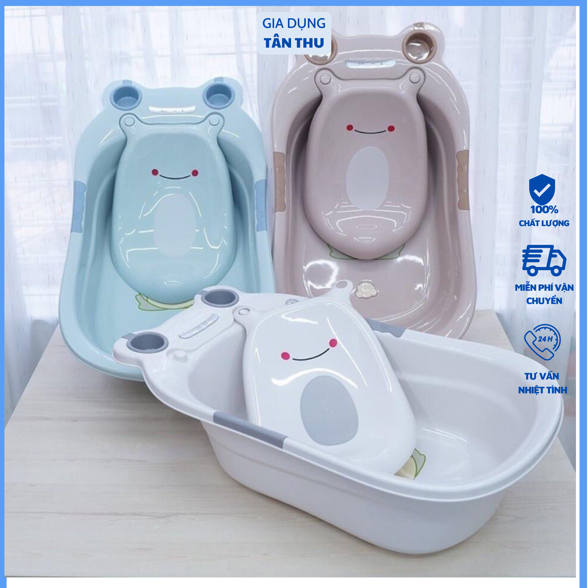 Chậu tắm ếch cho bé - Thau tắm hình con ếch cho em bé trẻ sơ sinh - bồn tắm cho bé nhựa Việt Nhật Hokori Cao Cấp