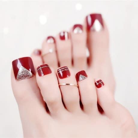 Hộp 24 Móng Chân Giả Nail Giả Móng Giả C31 (Kèm Keo Dán)