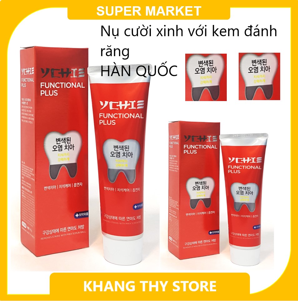 Kem Đánh Răng Hàn Quốc Ychie Functional Plus Ngừa Sâu Răng Ố Màu