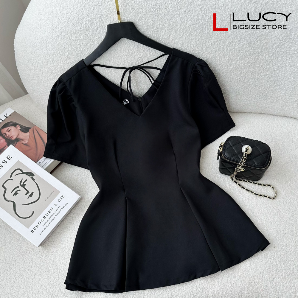 Áo bigsize nữ kiểu peplum cổ tim dự tiệc đi chơi LUCY 50 - 90 kg ACT