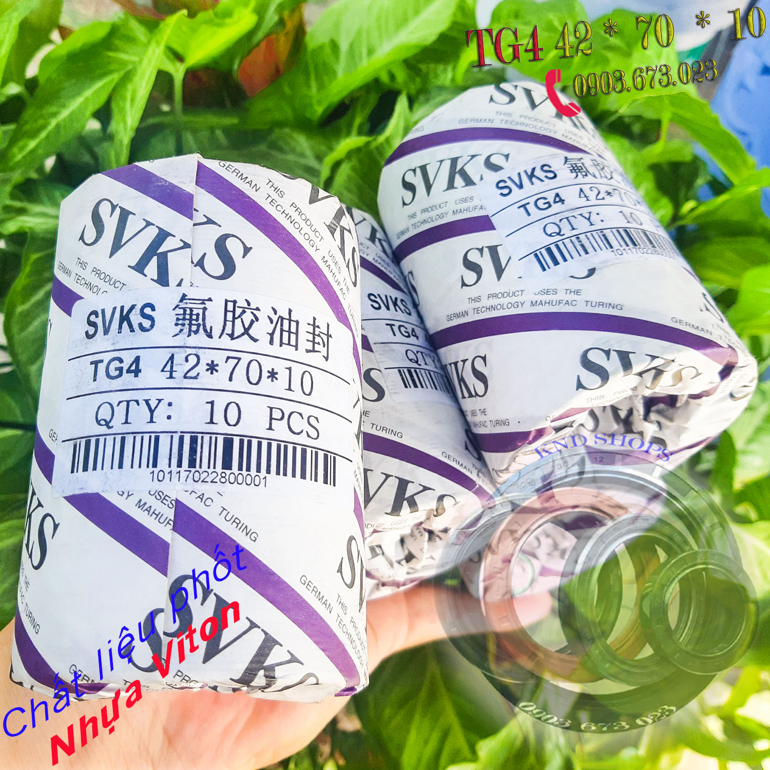 [01 cái] Phốt dầu Viton chịu nhiệt 200 độ C kháng hóa chất SVKS TG 42*70*10 Phớt chặn nhớt trục nhựa