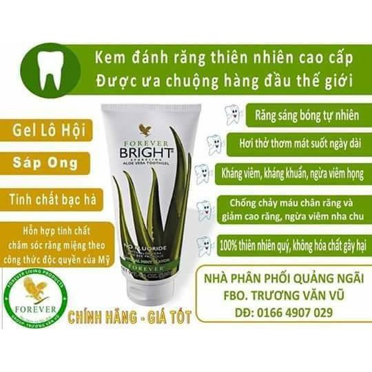 Kem Đánh Răng Forever Bright Toothgel - Chính Hãng Tốt Nhất Thế Giới Từ Nha Đam(Lô Hội)