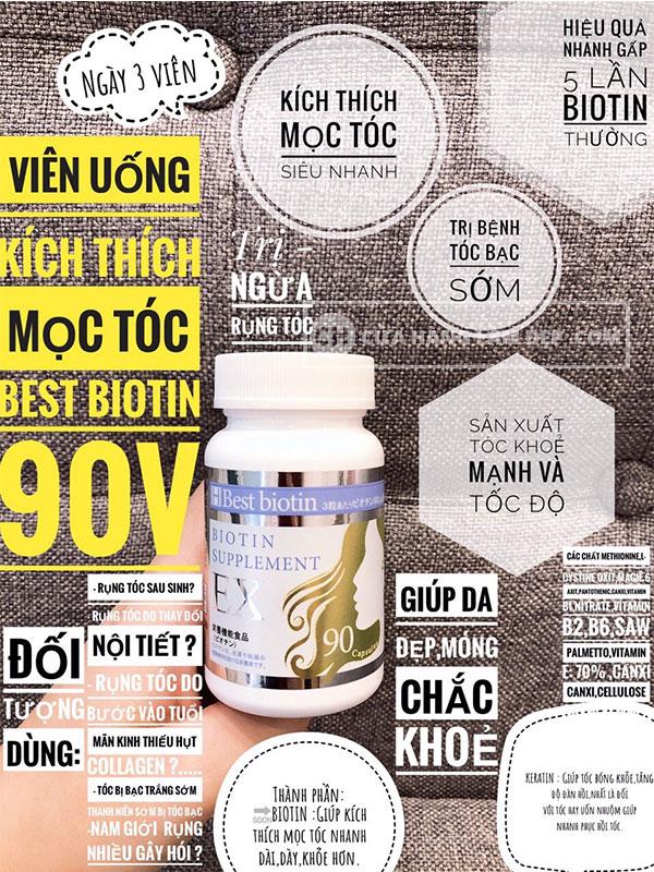 ( Auth ) Set Mọc Tóc Best Biotin Supplement Ex - Sato