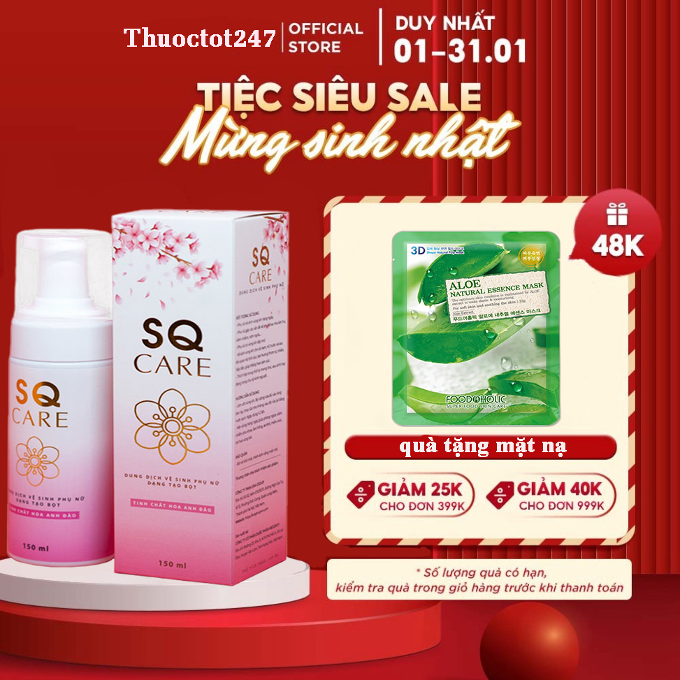 Dung Dịch Vệ Sinh Phụ Nữ SQ Care Dạng Tạo Bọt 150ml