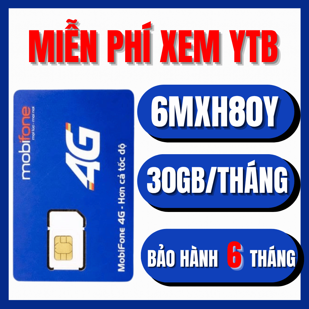 ( CHẠY SALE ) SIM 4G MOBIFONE trọn gói 1 năm không cần nạp tiền 12GT50 12MDT50 12MDT150 6MDT150