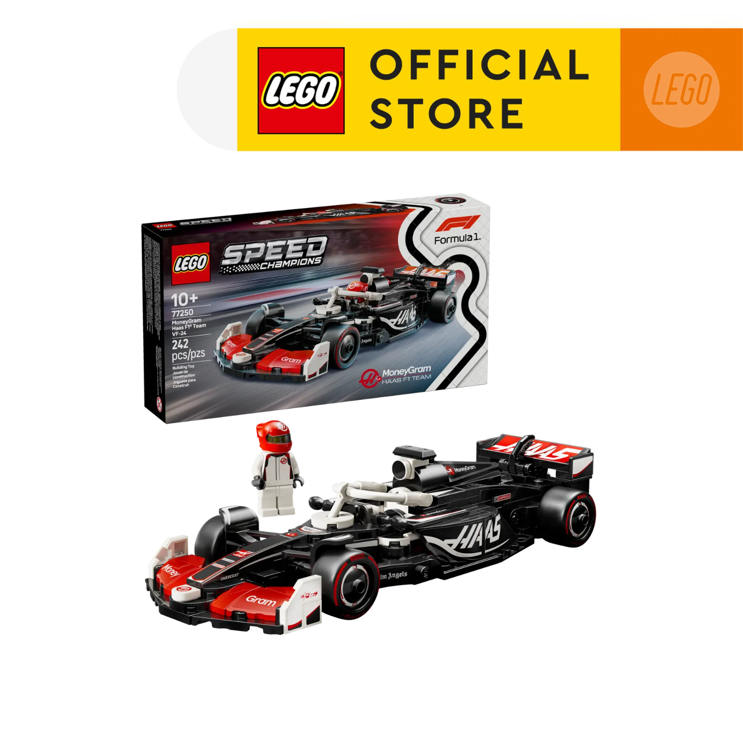LEGO SPEED CHAMPIONS 77250 Đồ Chơi Lắp Ráp Xe Đua MoneyGram Haas F1® Team VF-24 (242 chi tiết)
