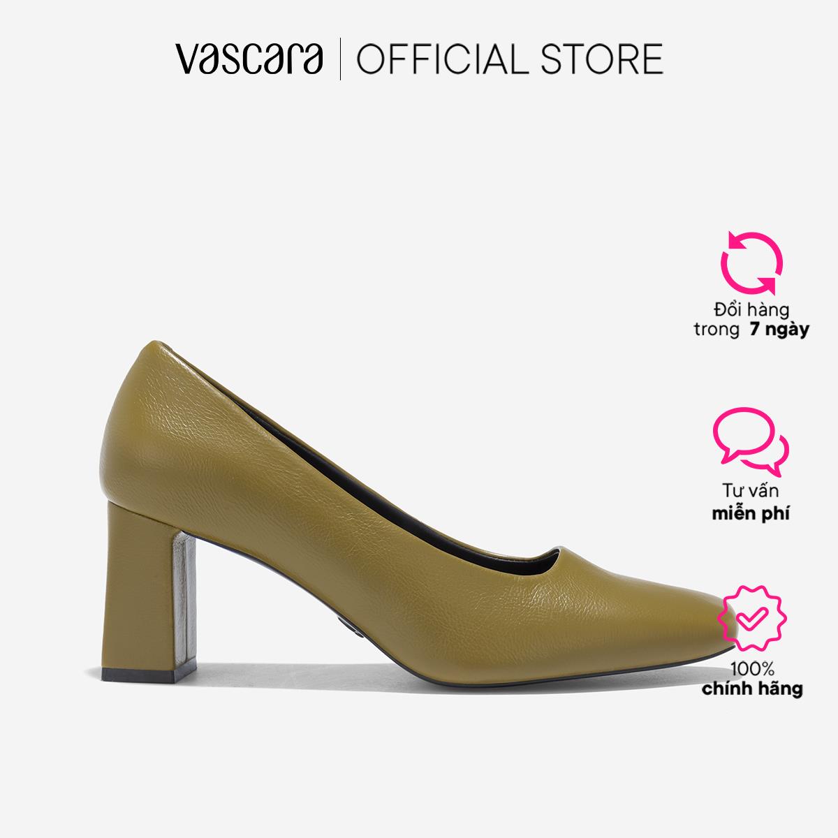 [Voucher 10%] Vascara Giày bít mũi vuông block heel - BMN 0638