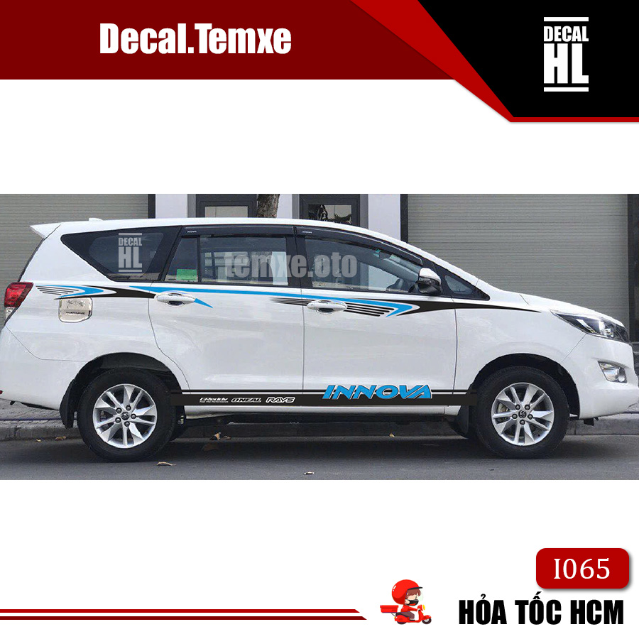 Bộ decal tem xe dán trang trí hông xe Innova I065