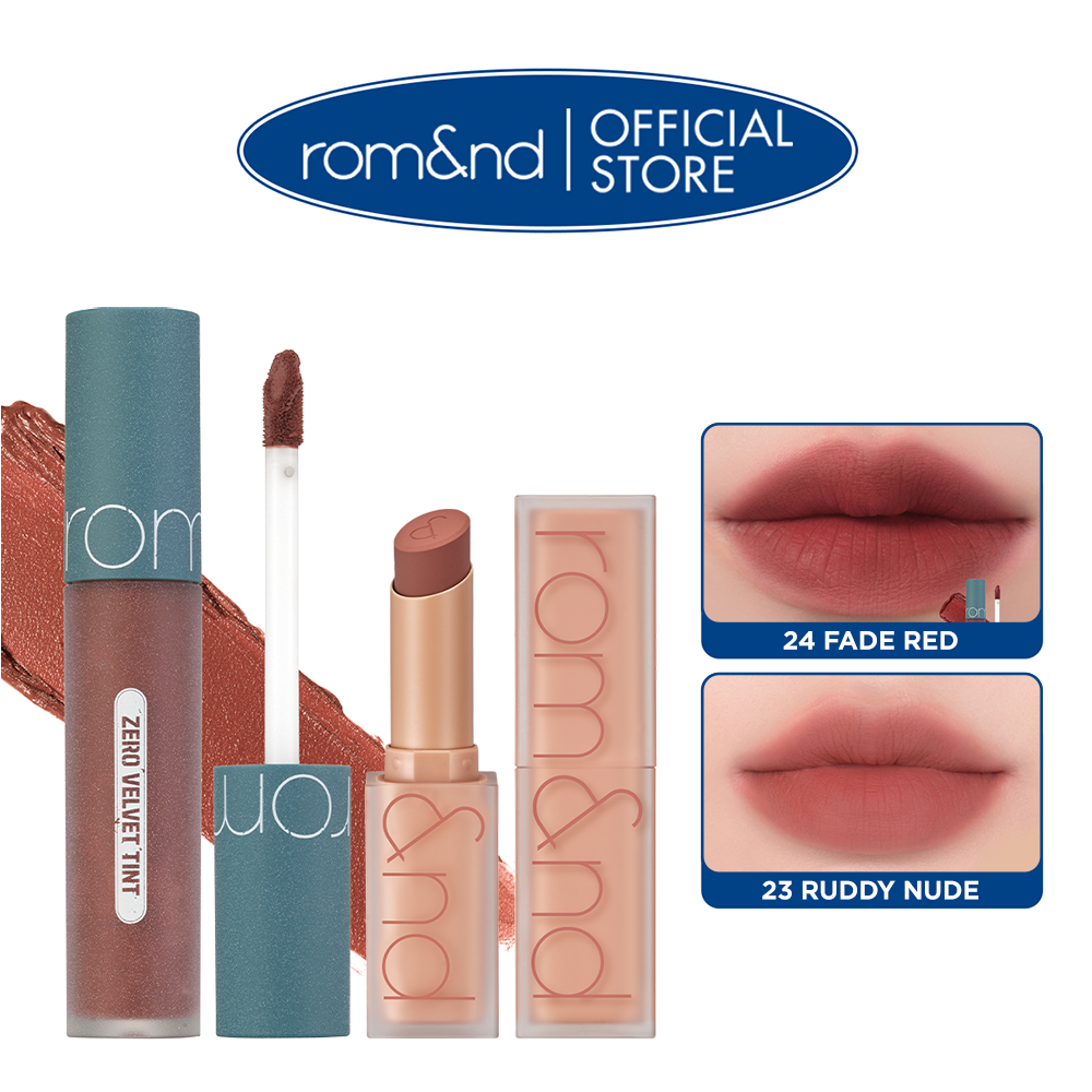 Combo Son kem lì Romand Zero Velvet Tint + Son Thỏi Romand Zero Matte Lipstick