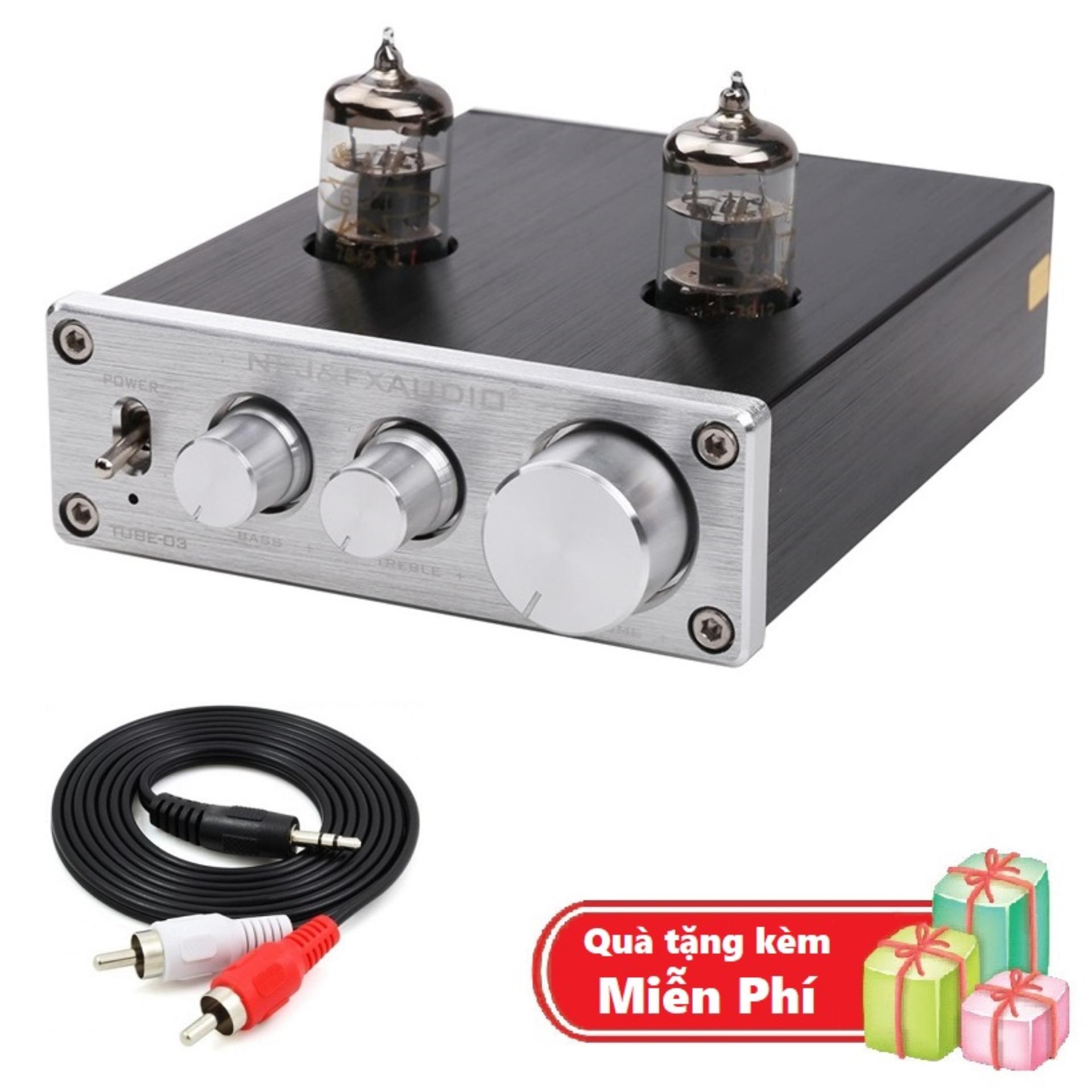 ( Quà tặng Dây loa chuyển cổng 3.5mm sang 2 cổng AV ) FX Audio TUBE-03 6J1 Preamplifier Đèn Chỉnh Ba