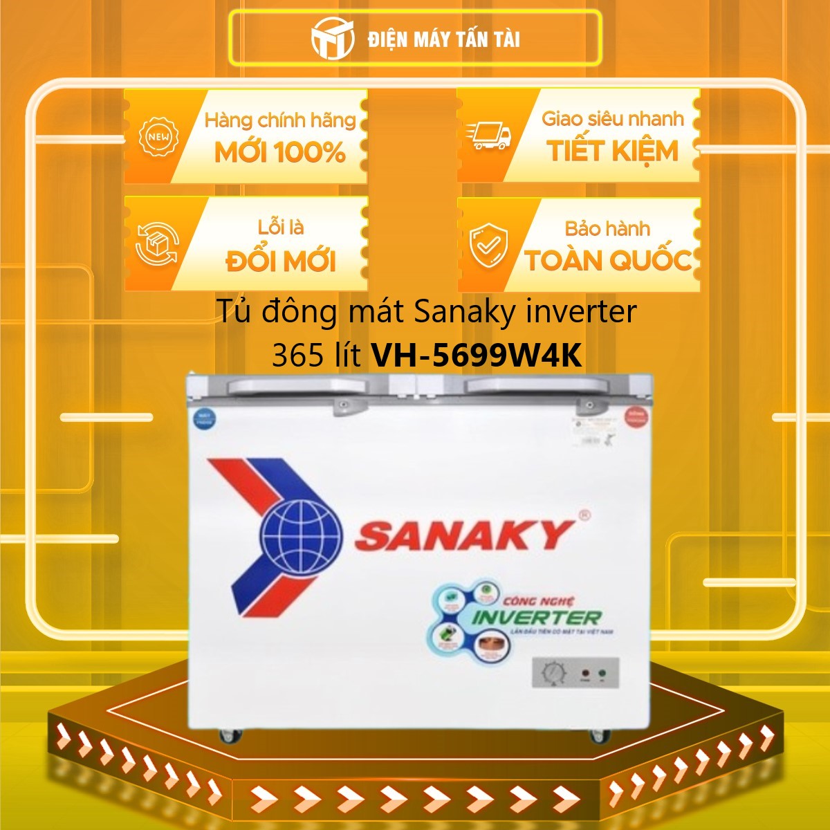 VH-5699W4K - Tủ đông mát Sanaky inverter 365 lít VH-5699W4K - GIAO TOÀN QUỐC - FREESHIP HCM