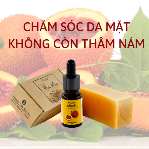 Combo 2 Bước Chăm Sóc Da Mặt Không Còn Thâm Nám (Xà Bông Bơ Gấc + Dầu Gấc 10Ml)