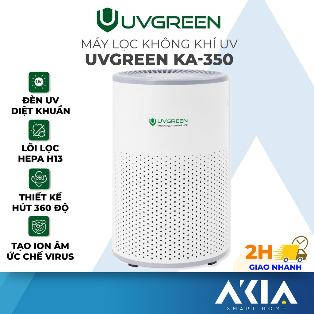 Máy lọc không khí diệt khuẩn UVGREEN KA350 - Lõi HEPA H13, UVC LED, 40m²