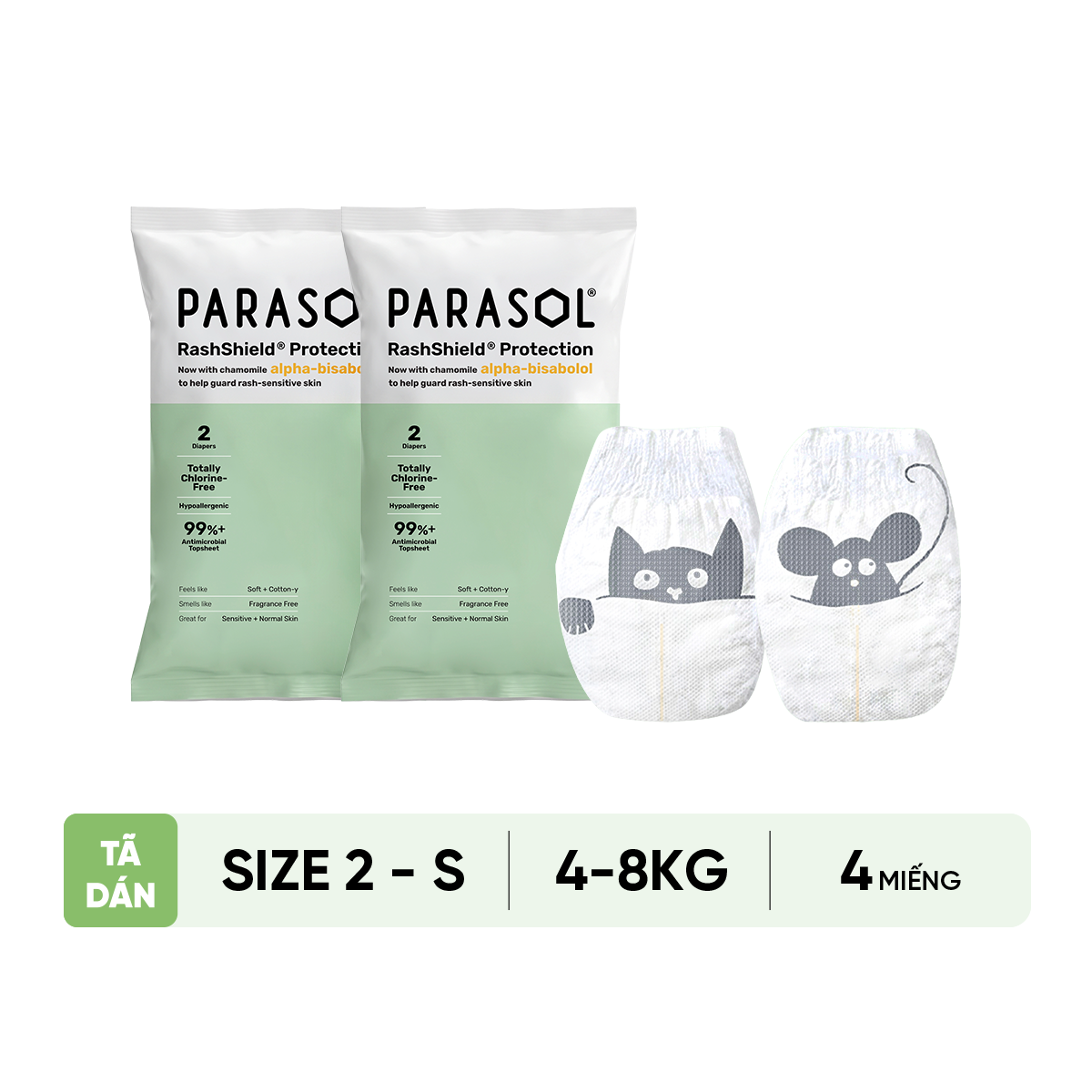 Parasol Tã/Bỉm Dán Sơ Sinh Gói Dùng Thử Cho Bé Mỏng Nhẹ Thấm Hút Tốt