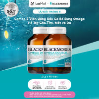 Combo 2 Lọ Viên Uống Dầu Cá Bổ Sung Omega Hỗ Trợ Cho Tim Mắt và Da Blackmores Double Omega High Strength 90 Viên/Lọ