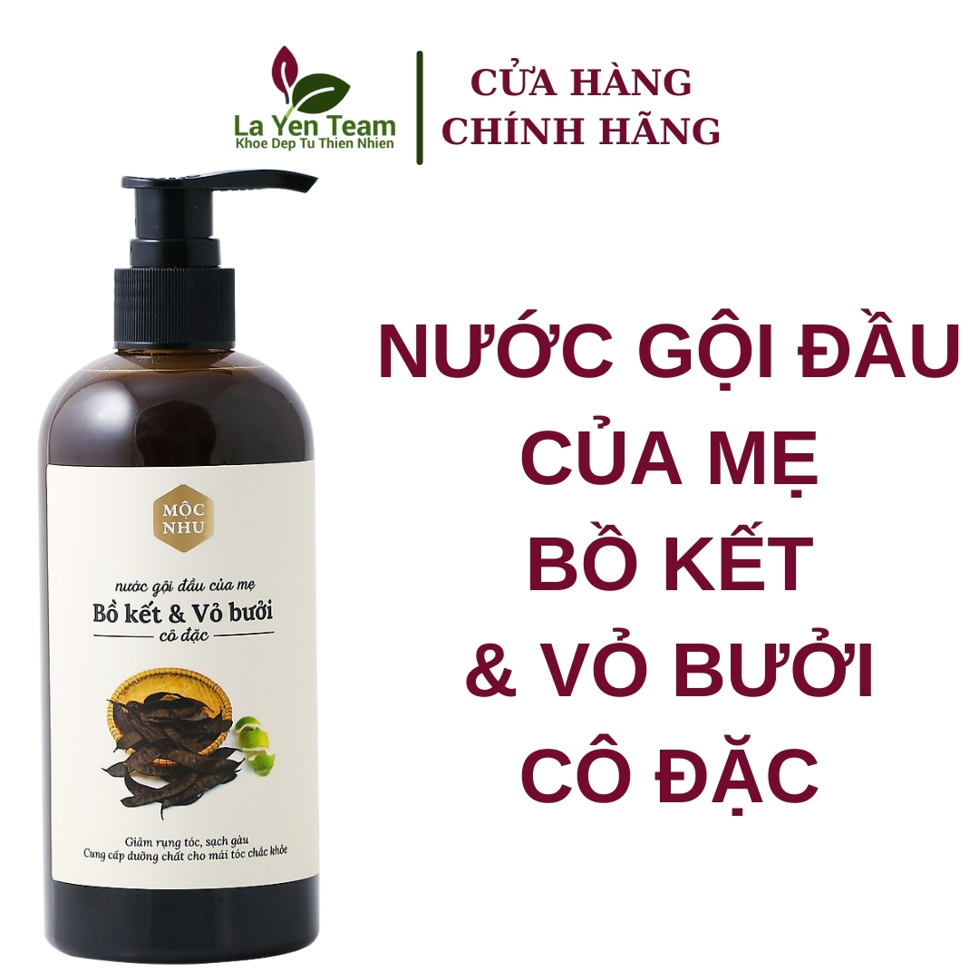 Dầu Gội Đầu Bồ Kết Vỏ Bưởi Mộc Nhu 300Ml Giảm Nhanh Rụng Tóc Gàu Ngứa Chỉ Từ 7 - 10 Lần Gội