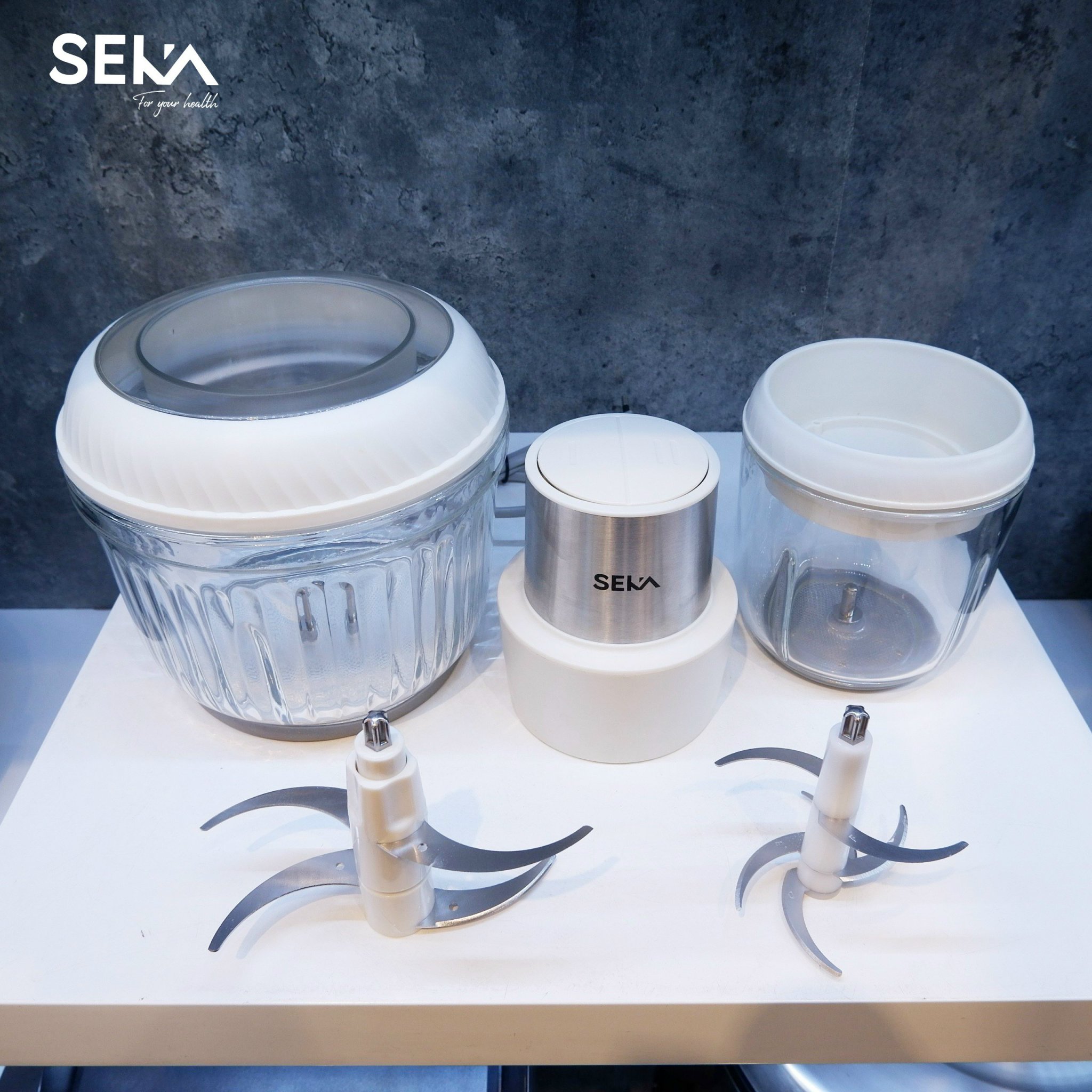 Máy xay thịt thực phẩm máy xay đa năng 2 cối thủy tinh máy xay chính hãng SEKA SK2287